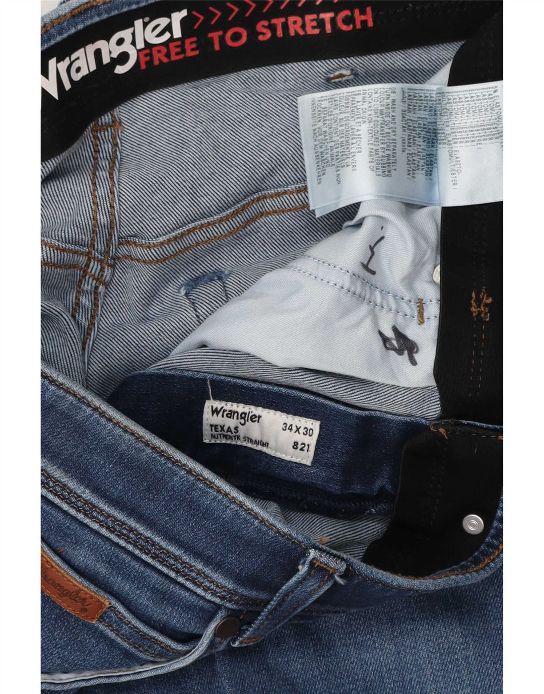 Wrangler Jean Droit Texas Homme W34 L26 Bleu Coton