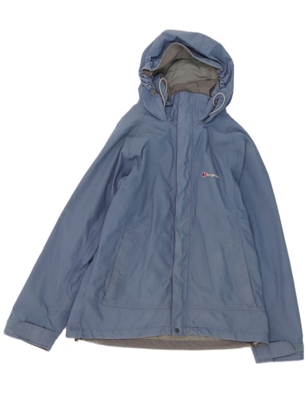 Berghaus Veste de Pluie à Capuche Femme UK 12 Nylon Bleu Moyen