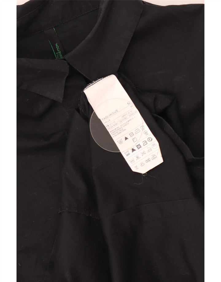 Benetton Chemise Femme UK 12 Coton Noir Moyen