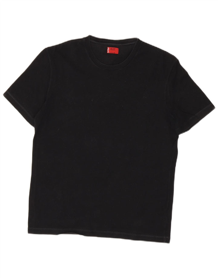 LEVI'S T-Shirt Femme UK 12 Noir Moyen Coton