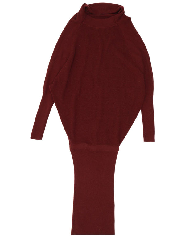 All Saints Robe en tricot chauve-souris taille basse pour femme UK 10 Small Maroon