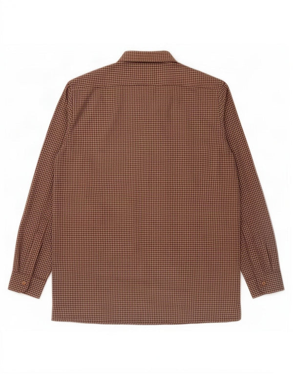 Gleneske Chemise en flanelle pour homme Taille 39 15 1/2 Pied de poule beige moyen