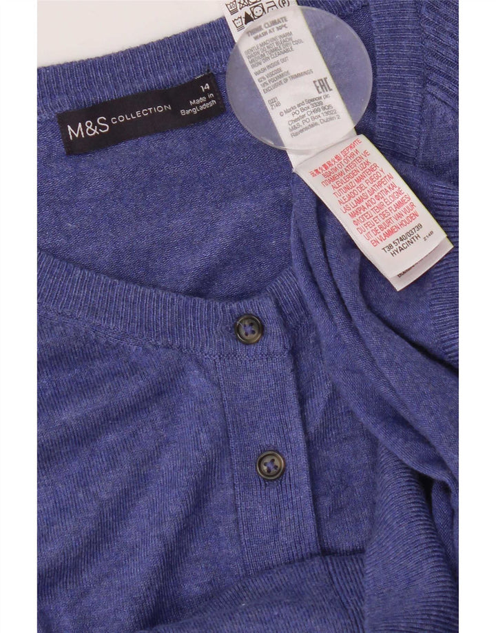 Marks & Spencer Cardigan pour femme en viscose bleu moyen UK 44