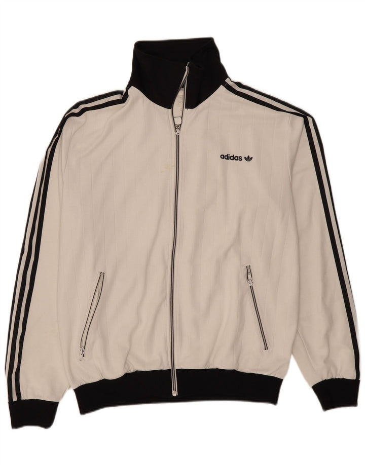 Adidas Veste de survêtement pour homme Taille L en coton color block blanc