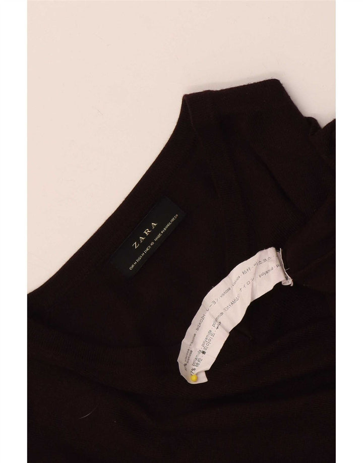 Zara Pull col V Homme Bordeaux Moyen Viscose