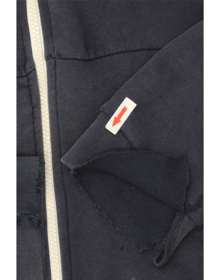 Zara Pull À Capuche Zippé Homme Bleu Marine Moyen Coton