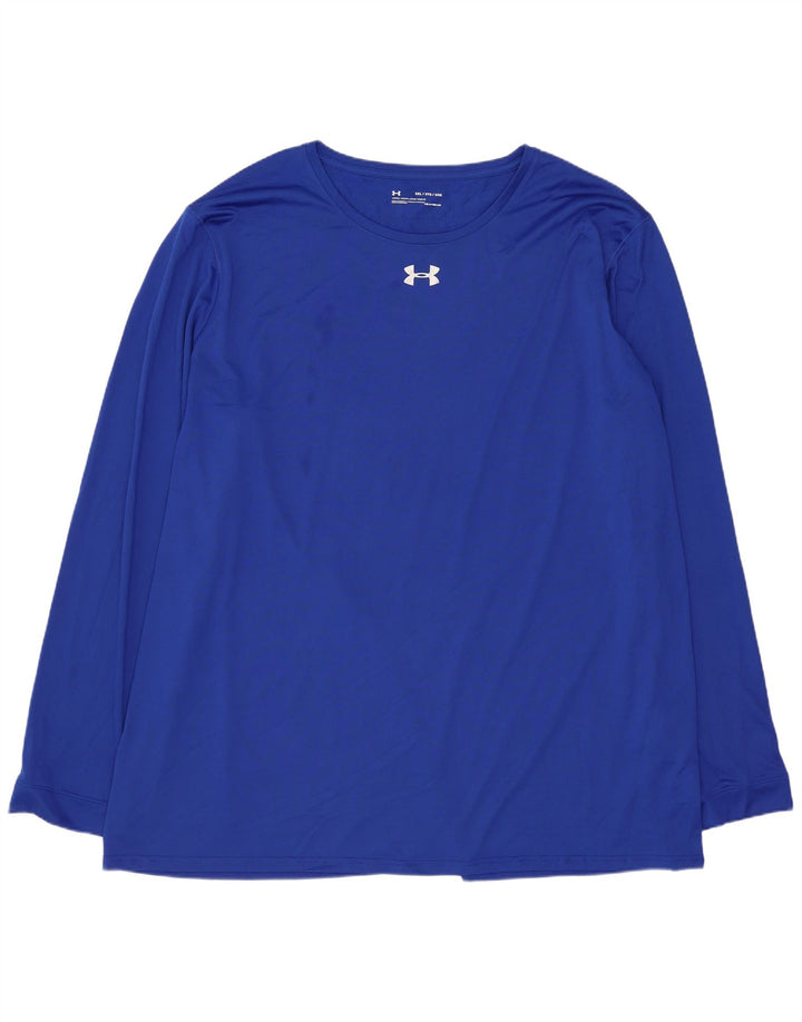 Under Armour Haut Heat Gear Homme Manches Longues 3XL Bleu Polyester