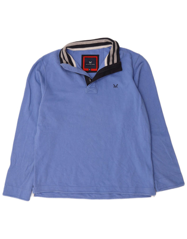 Crew Clothing Sweat-shirt col zippé pour homme XL en coton bleu