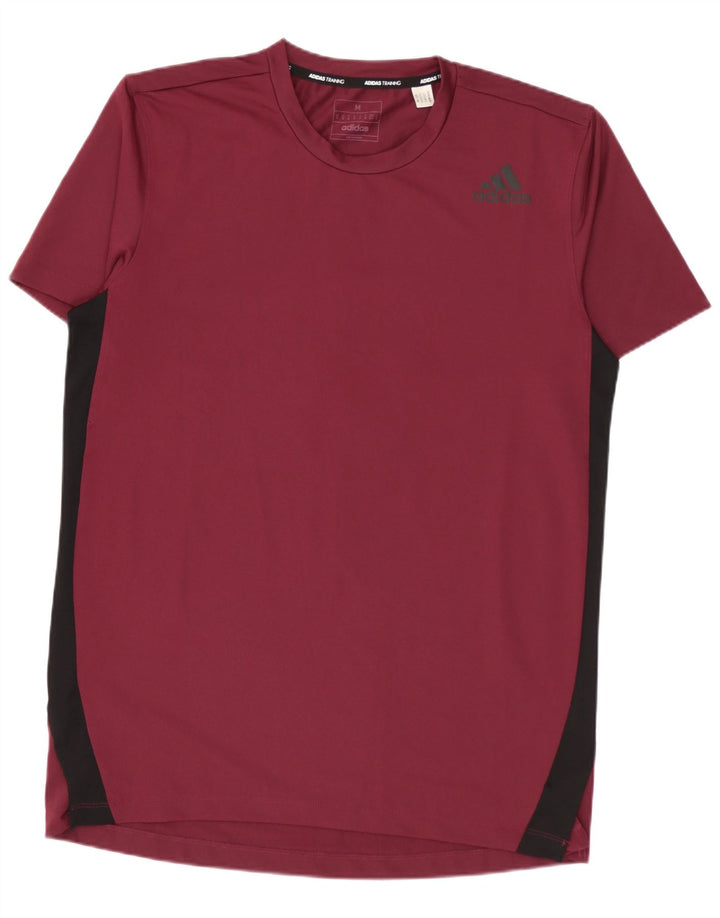 Adidas T-shirt pour homme en polyester color block bordeaux moyen
