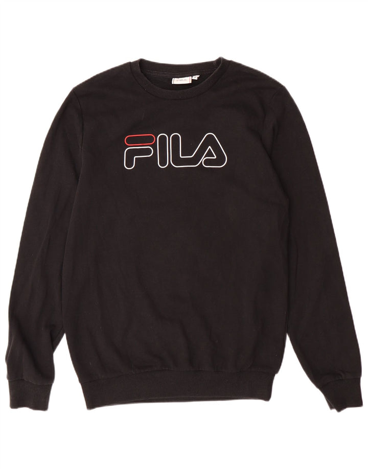 Fila Sweat-shirt graphique pour hommes, petit coton noir