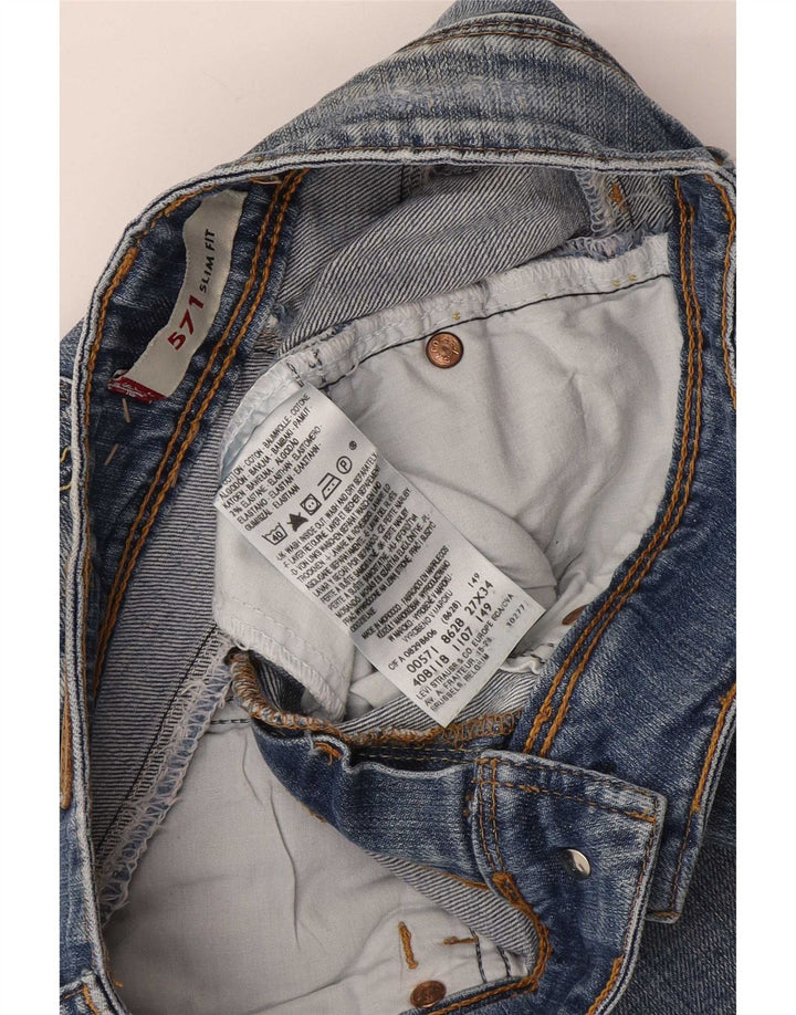 Levi's Jean Slim 571 Femme W27 L34 Bleu Coton