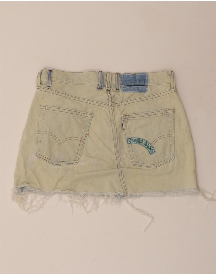 LEVI'S Mini jupe en jean effet vieilli W28 pour femme en coton bleu moyen