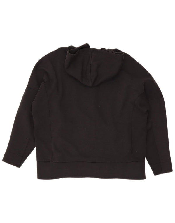 Adidas Pull à capuche zippé surdimensionné pour femme UK 16/18 Grand coton noir