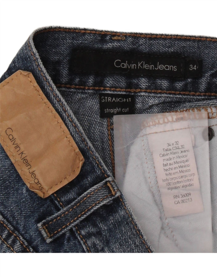 CALVIN KLEIN Jean droit homme W34 L32 bleu coton