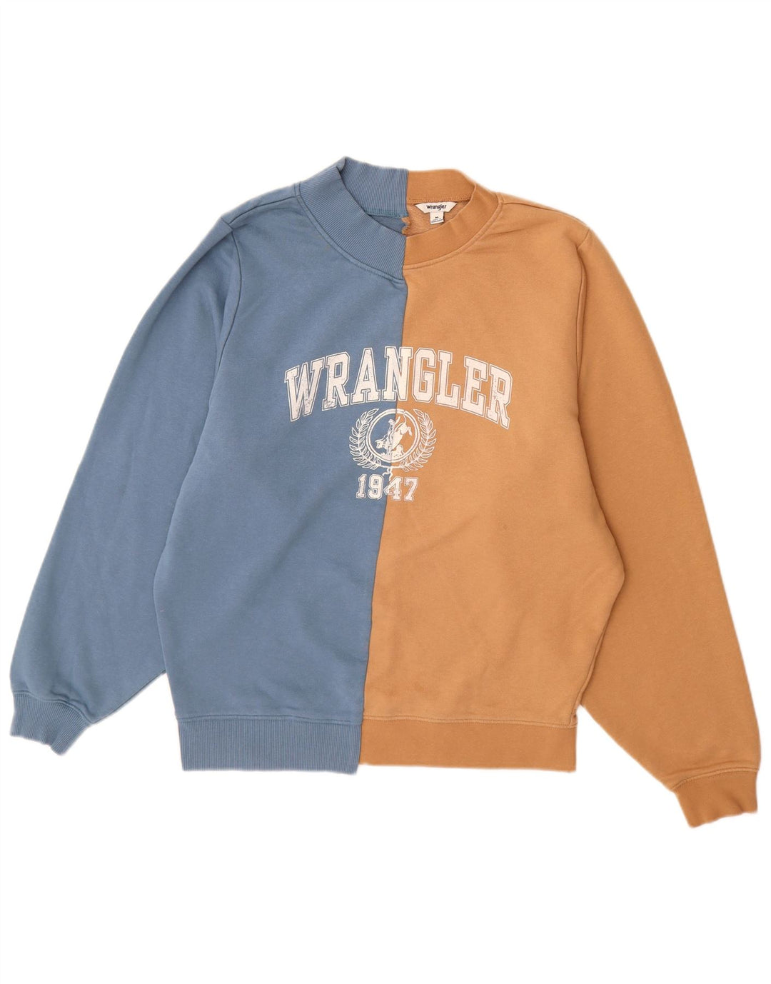 Wrangler Sweat-shirt graphique pour homme en coton color block bleu moyen