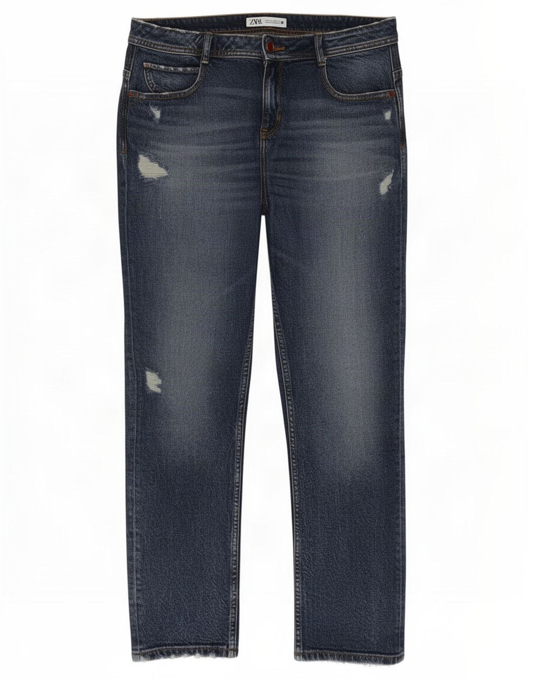 Zara Jean slim vieilli pour femme EU 40 Medium W30 L28 Bleu Coton