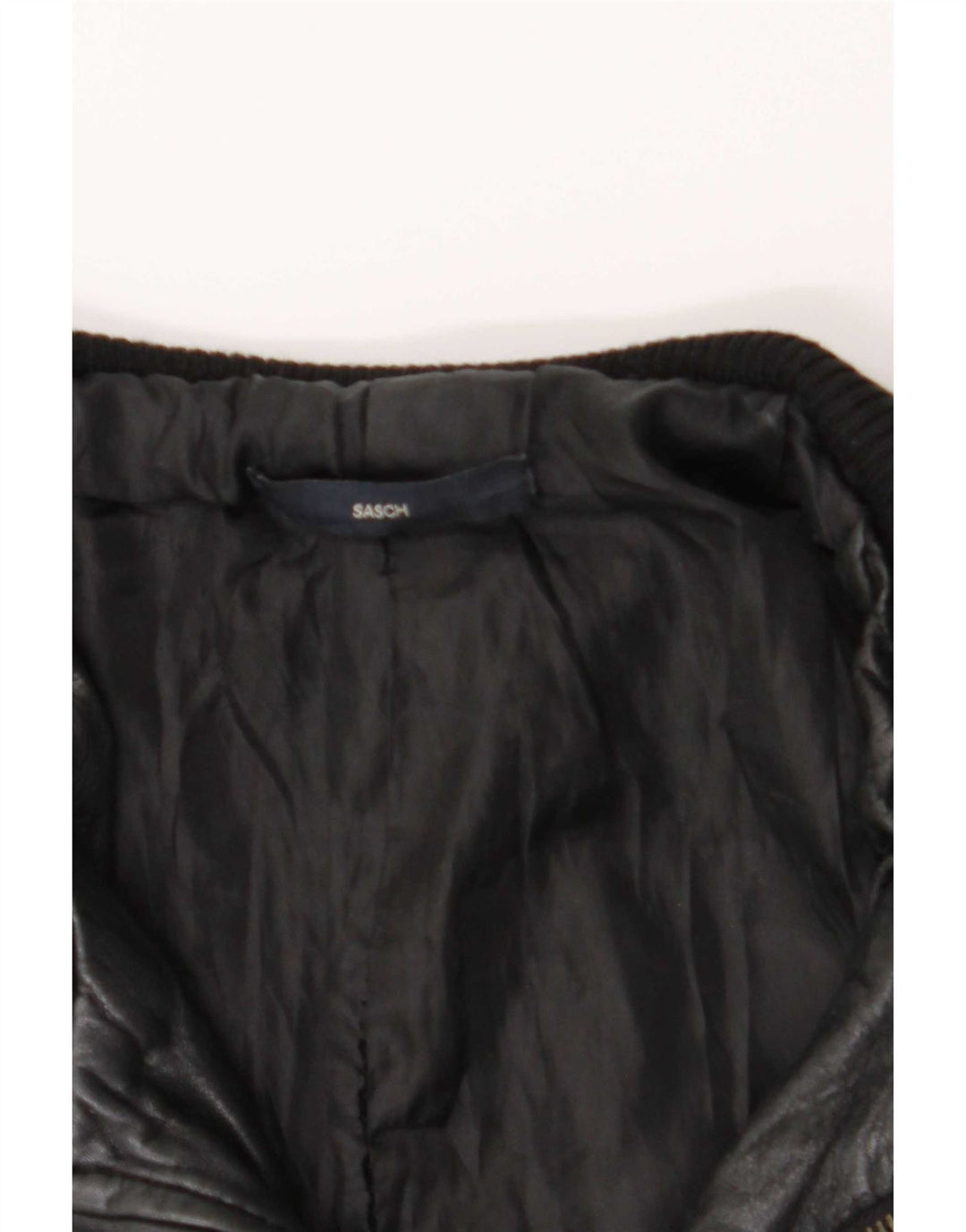 Sasch Veste en cuir courte pour femme UK 12 Noir moyen
