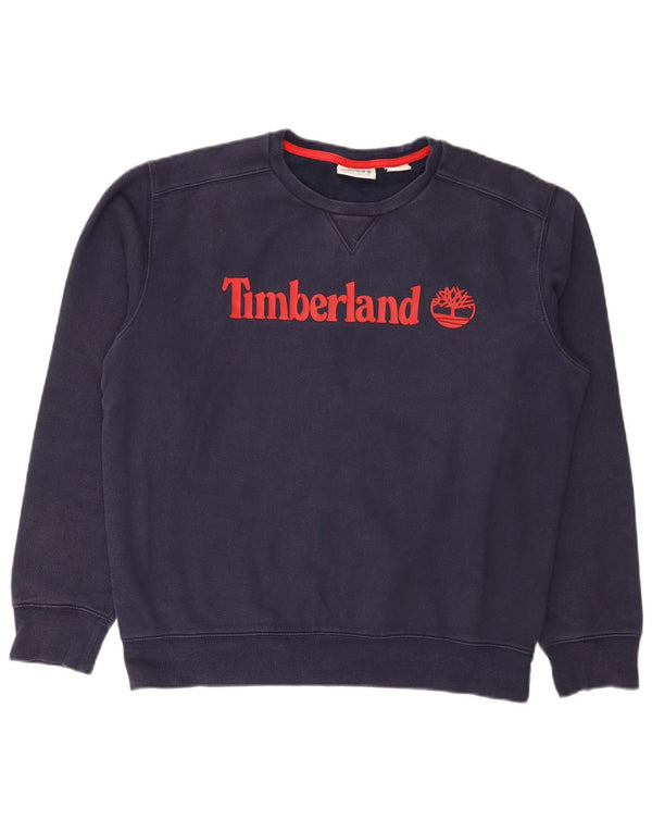 Timberland Sweat-shirt graphique pour homme en coton bleu marine Taille L