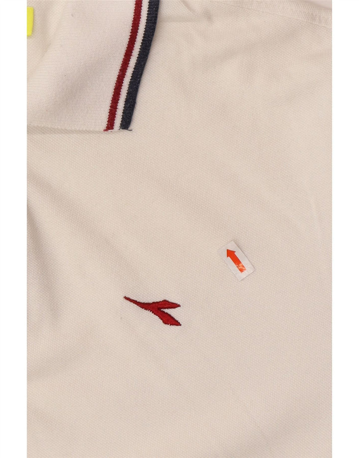 DIADORA Polo Homme Blanc Moyen Coton
