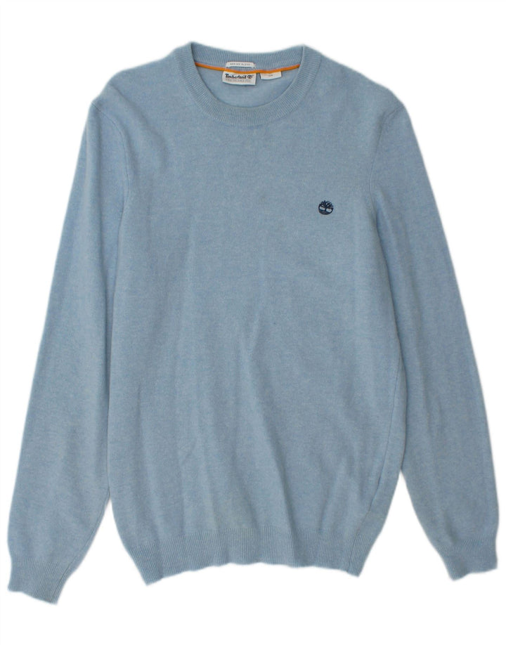 TIMBERLAND Pull col rond homme petit bleu laine mérinos