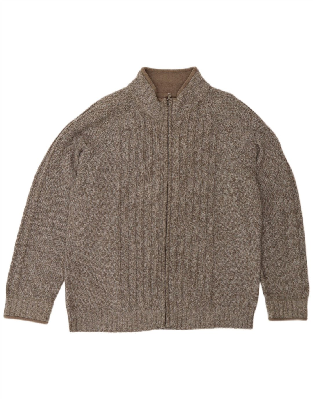 Marks & Spencer Cardigan pour homme en laine mouchetée marron
