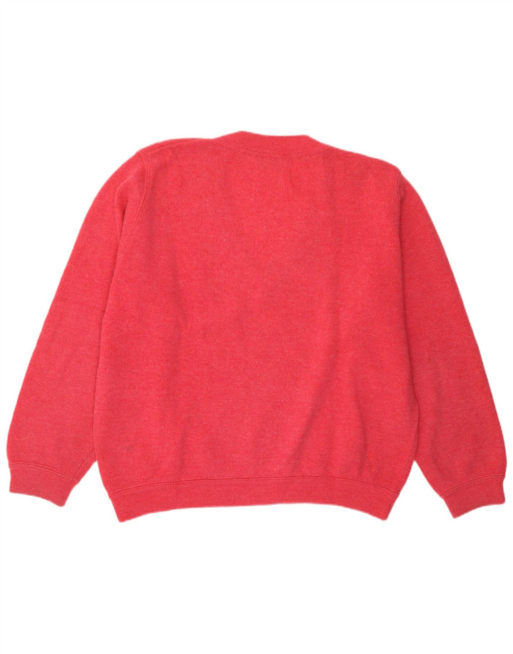 Sisley Pull surdimensionné à col en V pour femme UK 14 Rose moyen