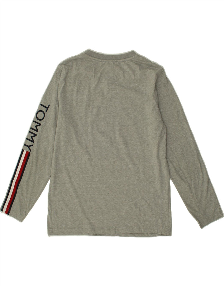 TOMMY HILFIGER Boys Graphic Top Long Sleeve 12-13 Years Medium Grey Cotton Vintage Tommy Hilfiger and Second-Hand Tommy Hilfiger from Messina Hembry 