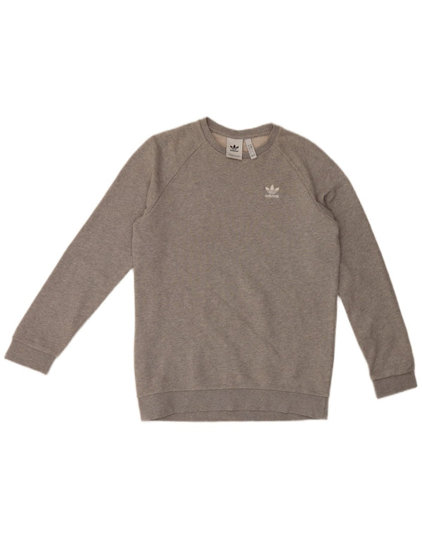 Adidas Mens Sweatshirt Jumper Petit Gris Coton