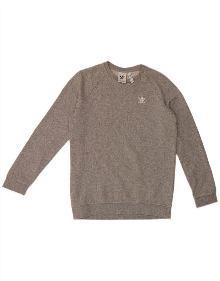 Adidas Mens Sweatshirt Jumper Petit Gris Coton