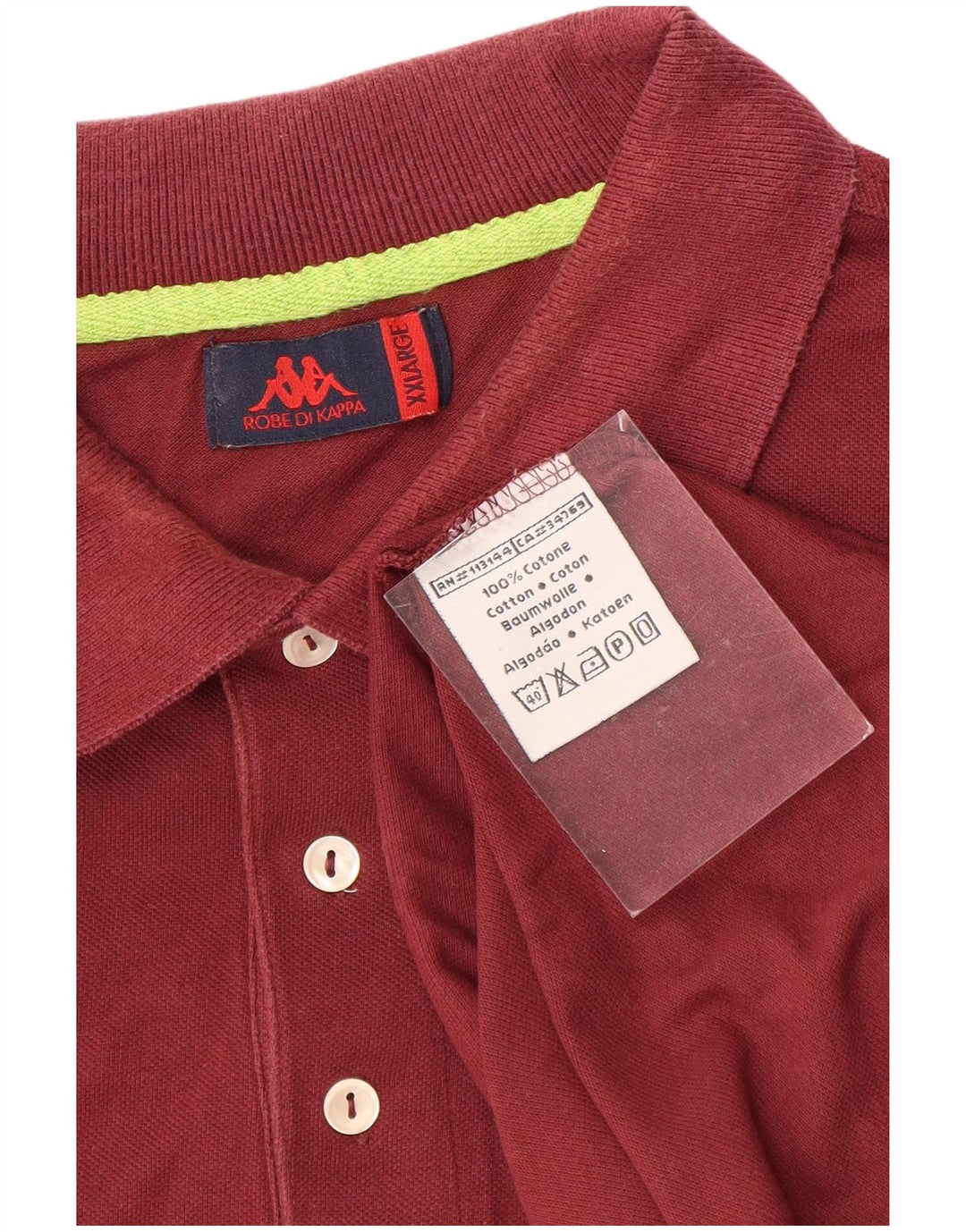 KAPPA Polo Homme 2XL Bordeaux Coton