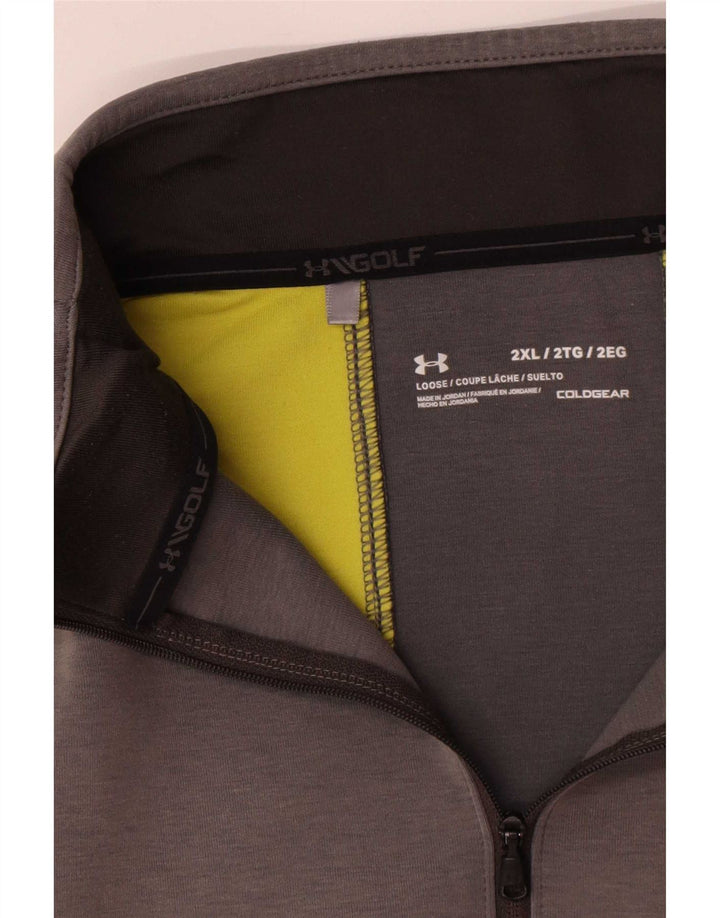Under Armour Haut de Survêtement Cold Gear Pullover 2XL Homme Gris Colorblock