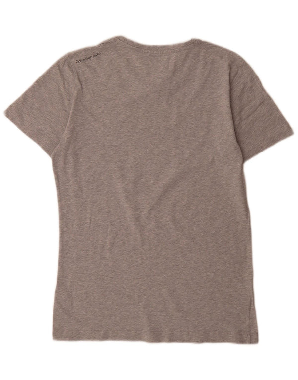 Calvin Klein Jeans T-Shirt Graphique Homme Petit Gris Moucheté Coton