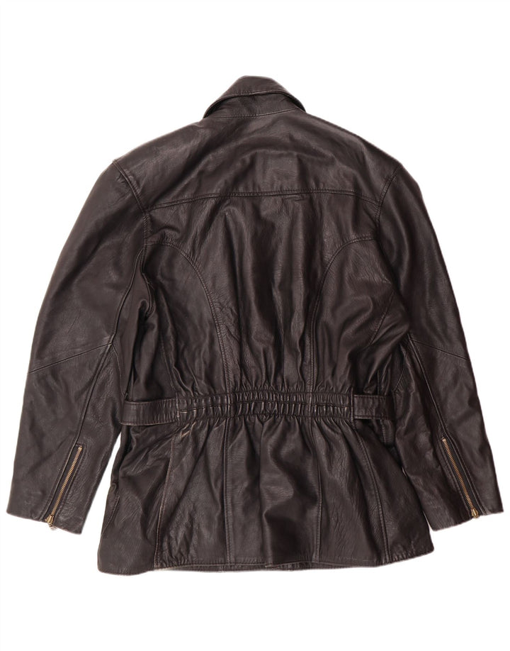 veste en cuir femme vintage IT 46 Grand cuir noir