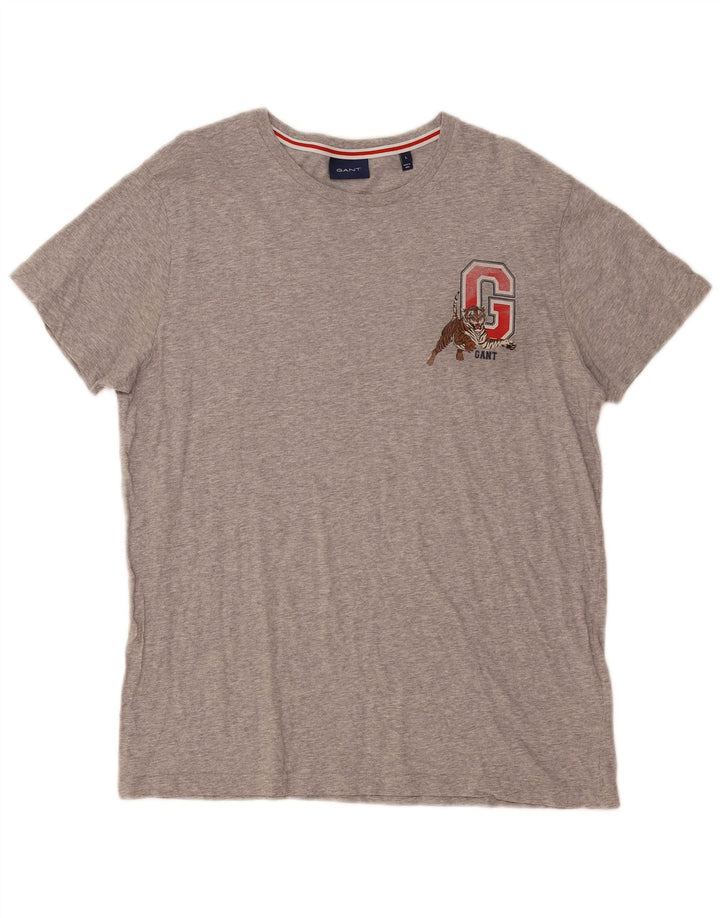 Gant T-Shirt Graphique Homme Gris Large Coton