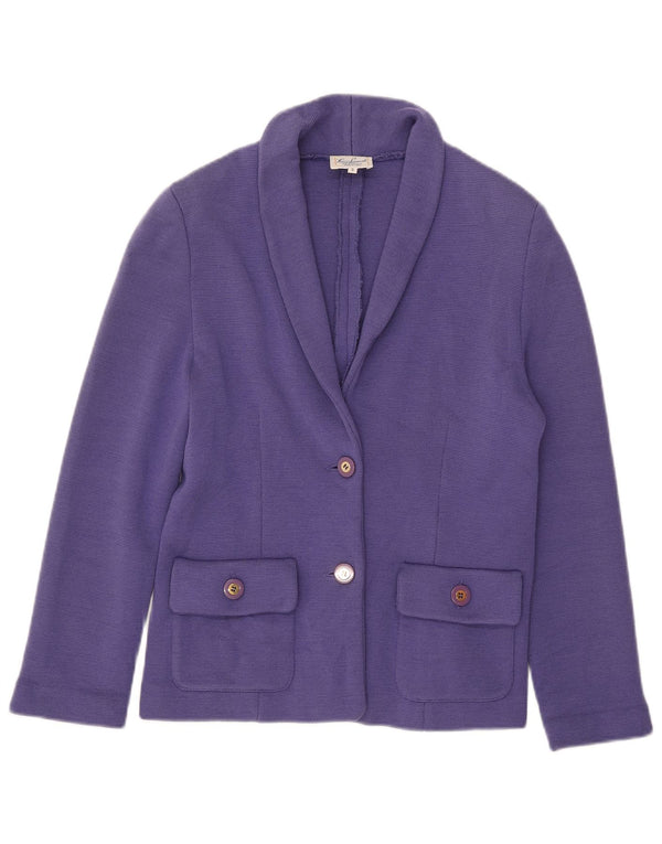 Luisa Spagnoli Veste blazer en tricot à 2 boutons pour femme UK 10 Small Violet