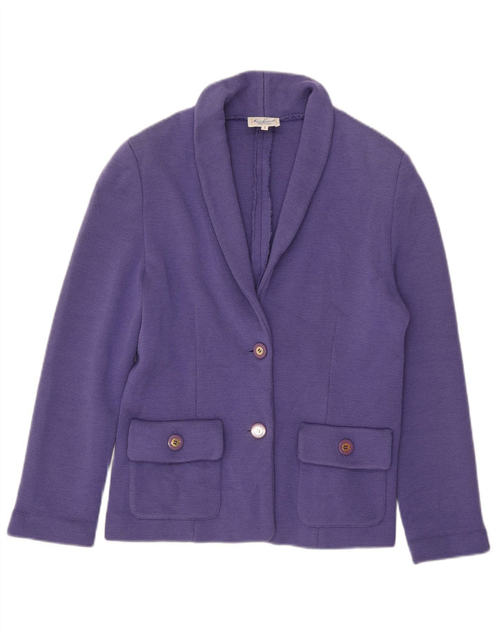 Luisa Spagnoli Veste blazer en tricot à 2 boutons pour femme UK 10 Small Violet