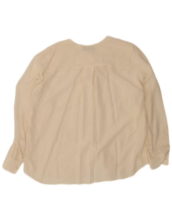 vintage Femme Chemise Oversize Blouse IT 50 XL Soie Beige