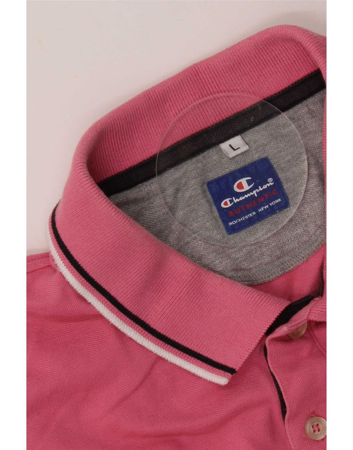 Champion Polo Homme Large Rose Rayé