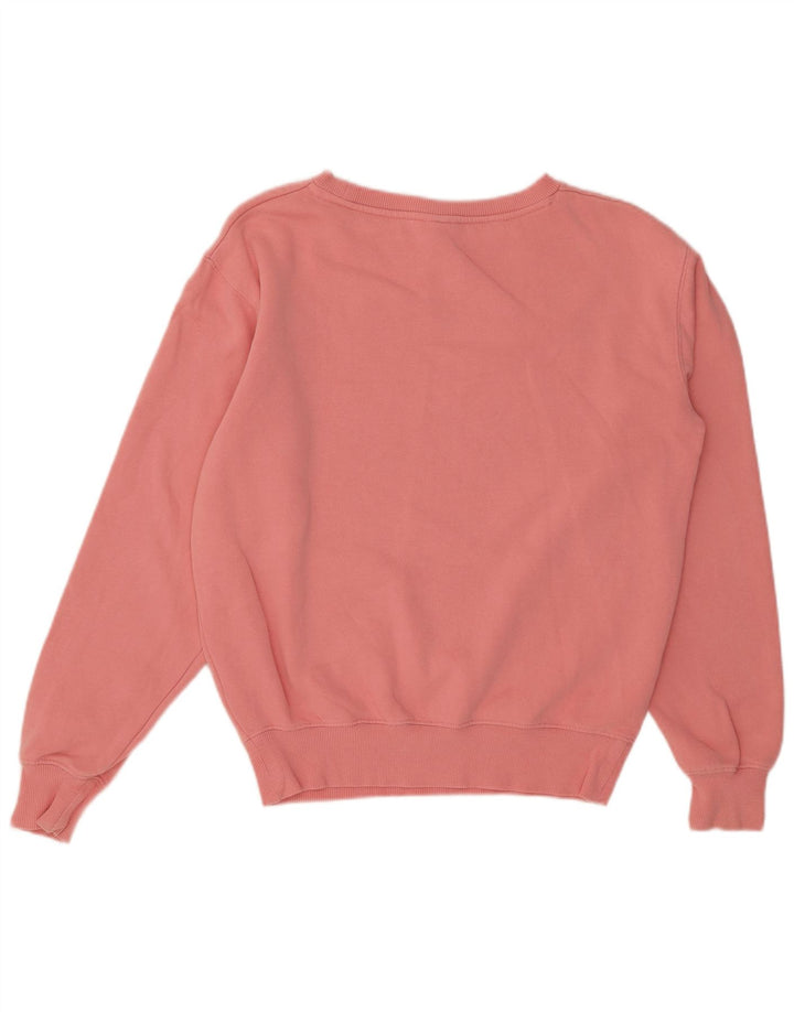 ELLESSE Sweat-shirt graphique surdimensionné pour femme UK 8 Petit coton rose
