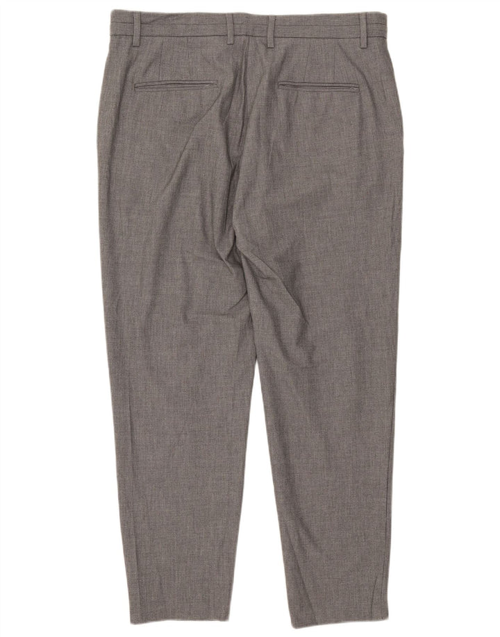 Zara Pantalon Chino Slim Homme XL W34 L30 Gris Polyester