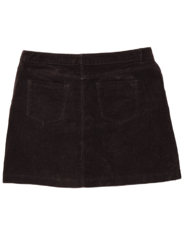 MARKS & SPENCER Mini jupe en velours côtelé pour femme UK 18 XL W36 Coton noir