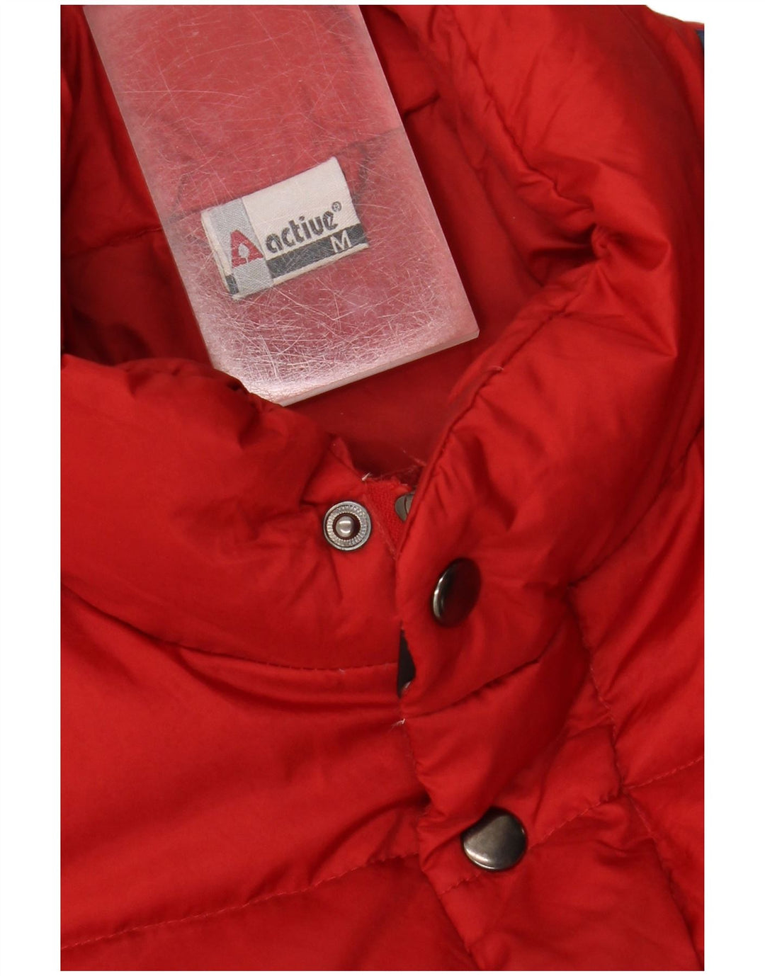 ACTIVE Mens Padded Jacket UK 38 Medium Red Colourblock Nylon