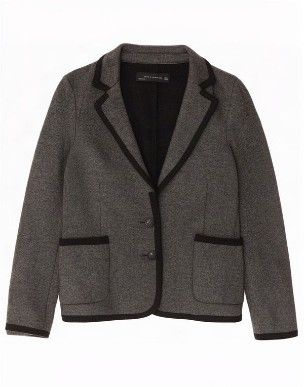 Zara Veste blazer en tricot à 2 boutons pour femme UK 10 Small Gris