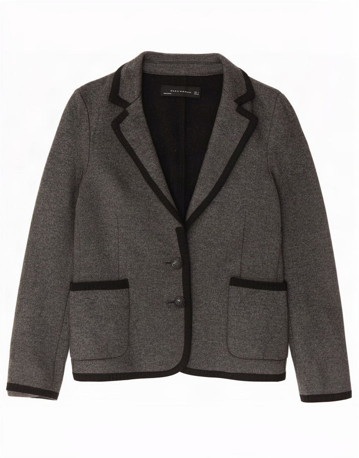 Zara Veste blazer en tricot à 2 boutons pour femme UK 10 Small Gris