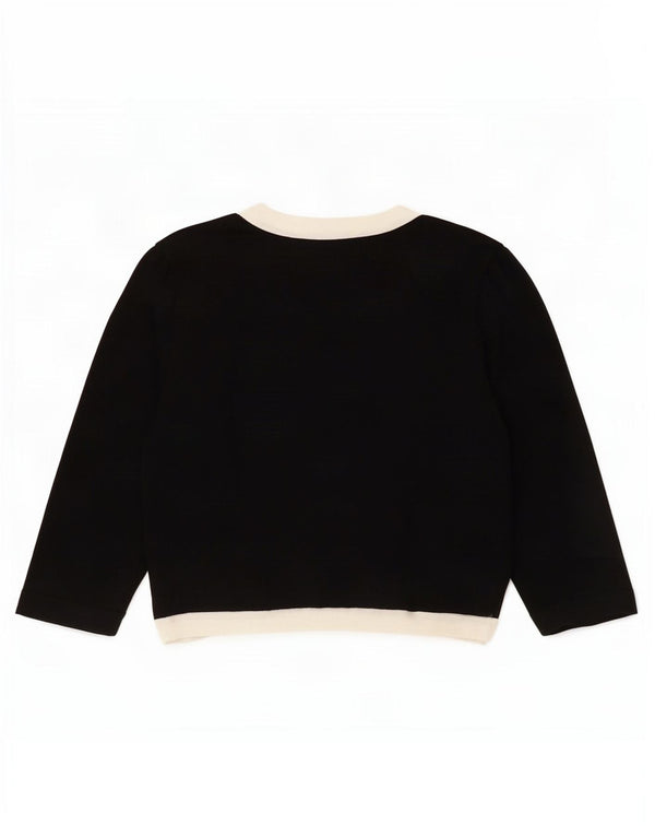 Monsoon Cardigan court à manches 3/4 pour femme UK 14 Large Noir Colorblock