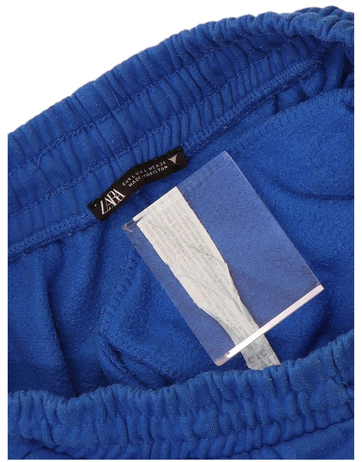 Zara Pantalon de survêtement pour femme Joggers UK 14 Large Bleu Polyester