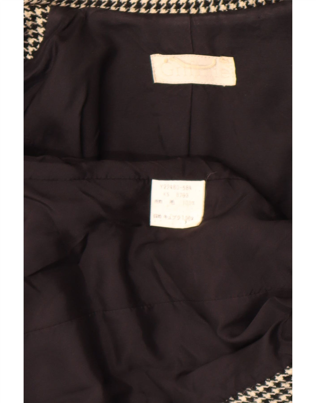 Griffe Veste blazer à 4 boutons pour femme UK 10 Petit pied-de-poule noir
