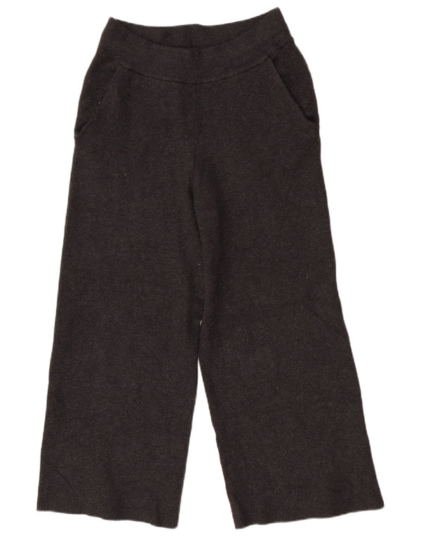 Massimo Dutti Pantalon de survêtement en tricot à jambe large pour femme UK 4 XS Noir