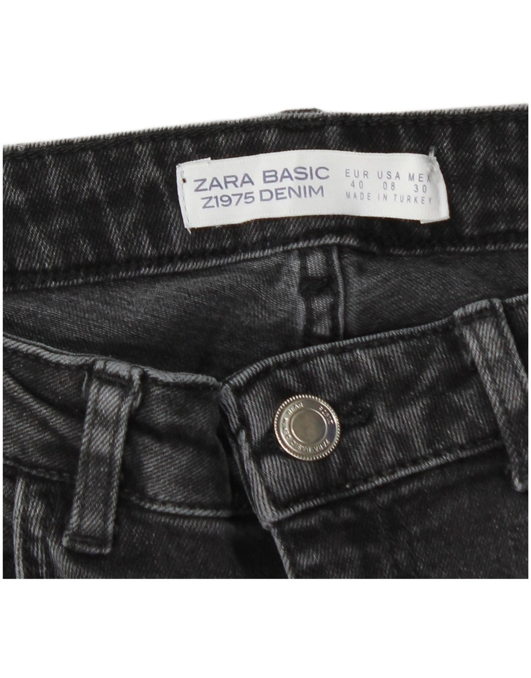 Zara Jean Slim Femme EU 40 Moyen W30 L30 Gris