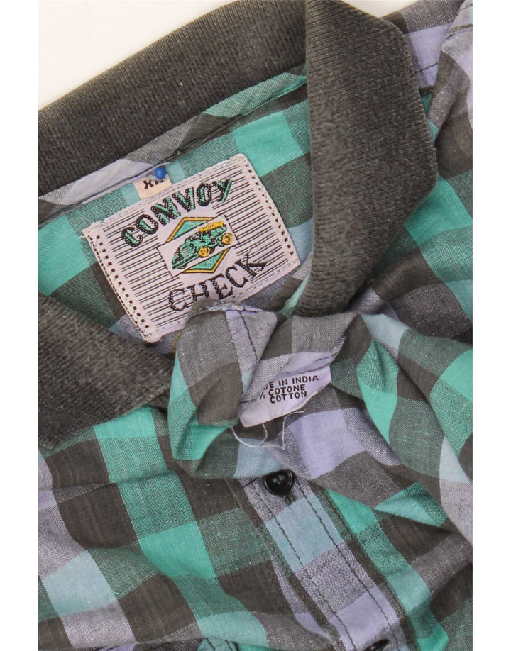 Chemise Homme Vintage XL Coton Vichy Multicolore